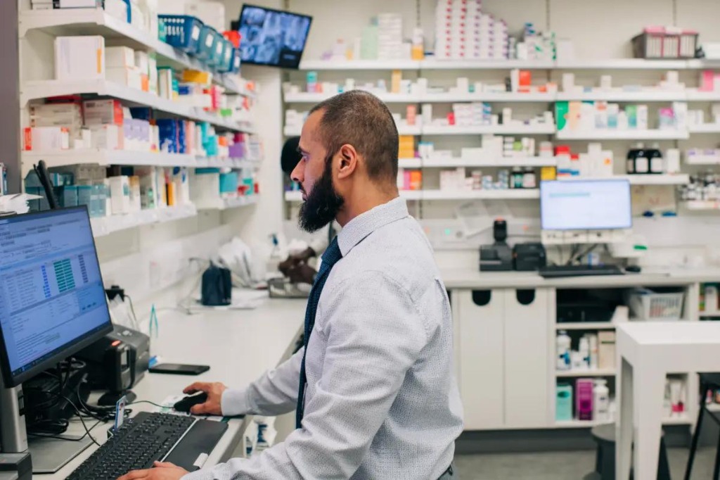 Dedicated support representative managing pharmacy requests at Eatontown headquarters